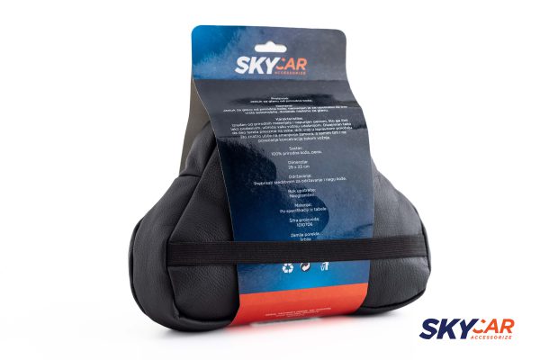 JASTUK OD PRIRODNE KOŽE CRNE BOJE SKYCAR - Image 2