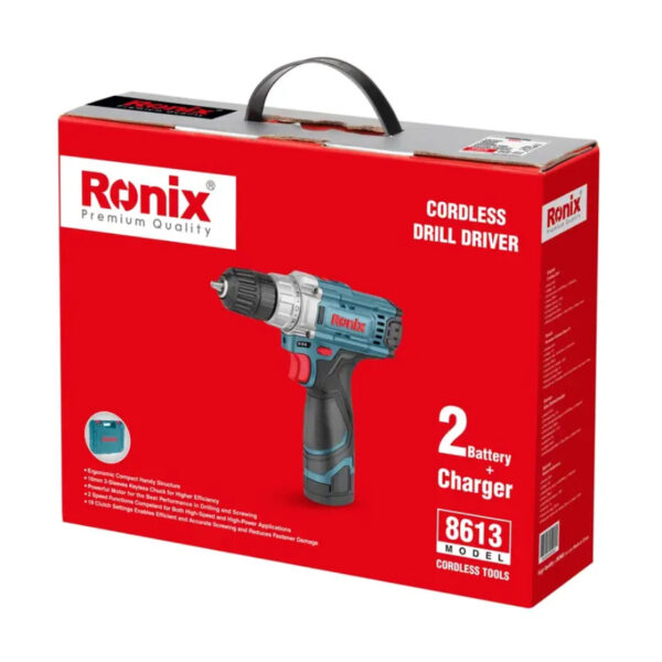AKUMULATOSKA BUŠILICA 2SP (2X1.5AH) 8613 BMC 12V/26NM RONIX - Image 2