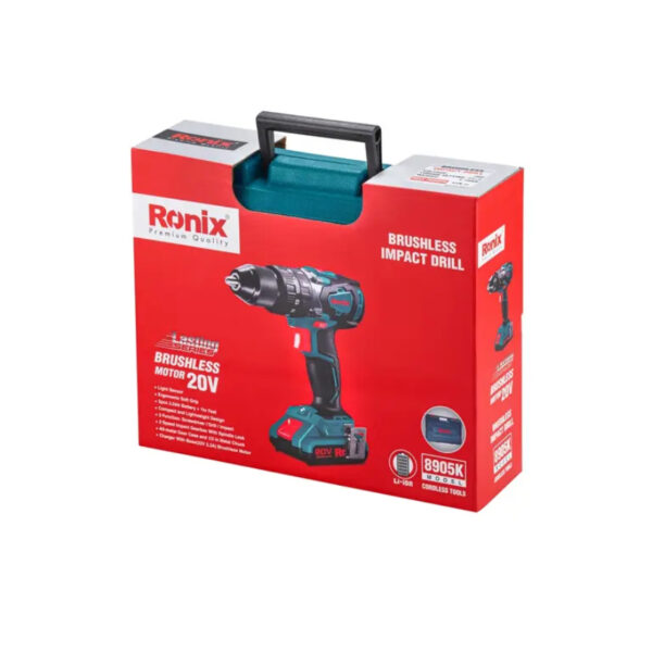 AKUMULATORSKA UDARNA BUŠILICA BRUSHLESS 2SP (2X2AH) 8905K BMC 20V/55NM RONIX - Image 4