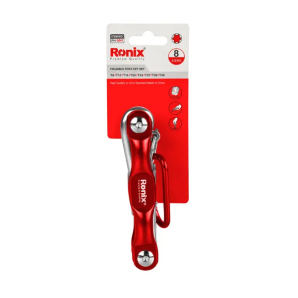 SKLOPIVI SET TORX KLJUČEVA 8-DELNI CR-V RH-2041  T9-T40 RONIX - Image 3